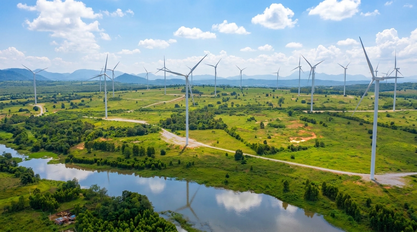 Panel solar en Colombia con cielo despejado, símbolo del avance en energías renovables en Sudamérica
